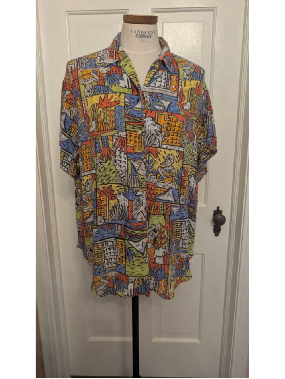 vintage Rafferty tropical Button Down Shirt M